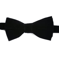 Men's Black Velvet Bow Tie – Adjustable, for Holiday Parties & Black Tie