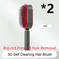 Self Cleaning Hair Brush For Women One-key Cleaning Hair Loss Airbag Massage Scalp Comb Anti-Static | Silver Fox Sales