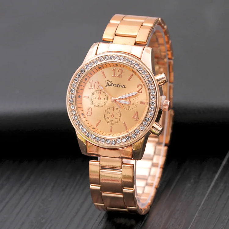 Geneva Luxury Rhinestone Watch Women Classic Watches Fashion Ladies Watch Women&