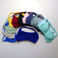 Impact Sports Bra Women Seamless Halter Top High Support Push-Up Open Back Gym Wear Fitness Yoga Workout Underwear
