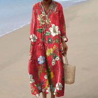 Women's Floral Long Sleeve Maxi Dress | Silver Fox Sales