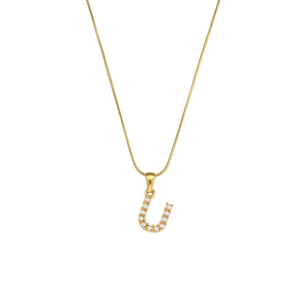 18K Gold-Plated Letter Initial Necklace – Stainless Steel Snake Chain | Silver Fox Sales