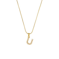 18K Gold-Plated Letter Initial Necklace – Stainless Steel Snake Chain | Silver Fox Sales