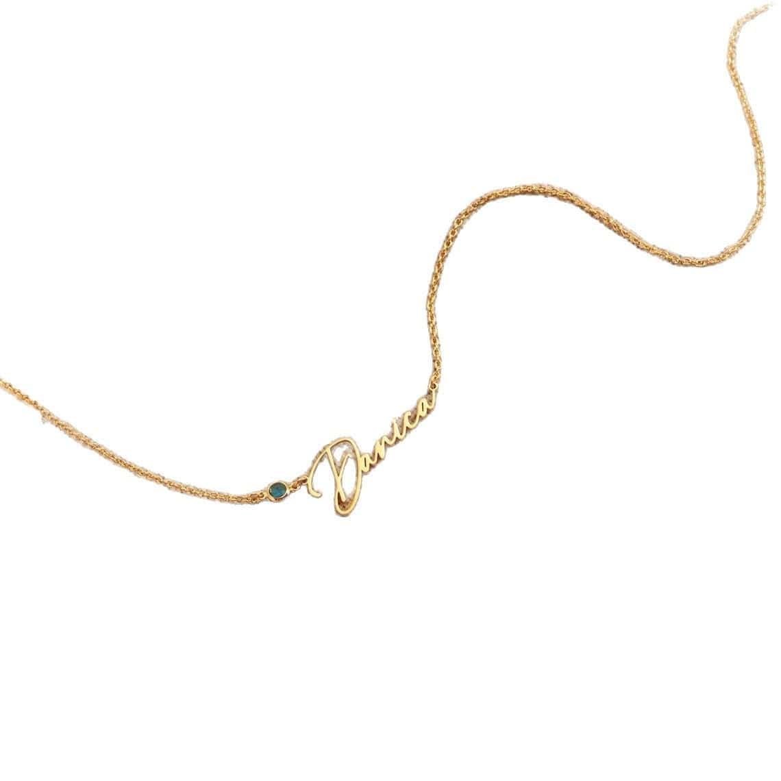 Personalized Letter Name Pendant Birthstone Necklace | Silver Fox Sales