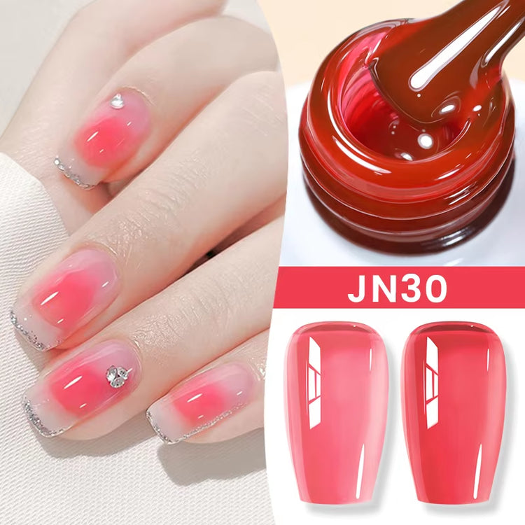 Jelly Nude Gel Nail Polish 10Ml Light Pink Peach Translucent Color UV Light Cure Gel Varnish Nail Art DIY at Home