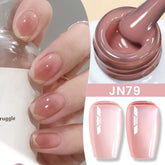 Jelly Nude Gel Nail Polish 10Ml Light Pink Peach Translucent Color UV Light Cure Gel Varnish Nail Art DIY at Home