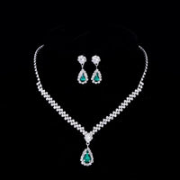 Rhinestone Necklace And Earring Set Of Two Pieces | Silver Fox Sales