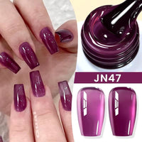 Jelly Nude Gel Nail Polish 10Ml Light Pink Peach Translucent Color UV Light Cure Gel Varnish Nail Art DIY at Home