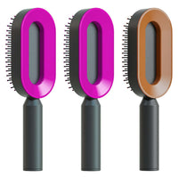 Self Cleaning Hair Brush For Women One-key Cleaning Hair Loss Airbag Massage Scalp Comb Anti-Static | Silver Fox Sales