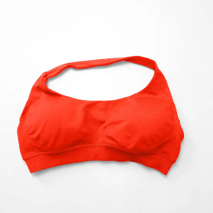 Impact Sports Bra Women Seamless Halter Top High Support Push-Up Open Back Gym Wear Fitness Yoga Workout Underwear