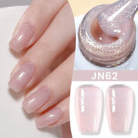 Jelly Nude Gel Nail Polish 10Ml Light Pink Peach Translucent Color UV Light Cure Gel Varnish Nail Art DIY at Home