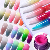 Collection of Simple Home Candy Gradient Color Change UV Polish shades for vibrant nail designs.