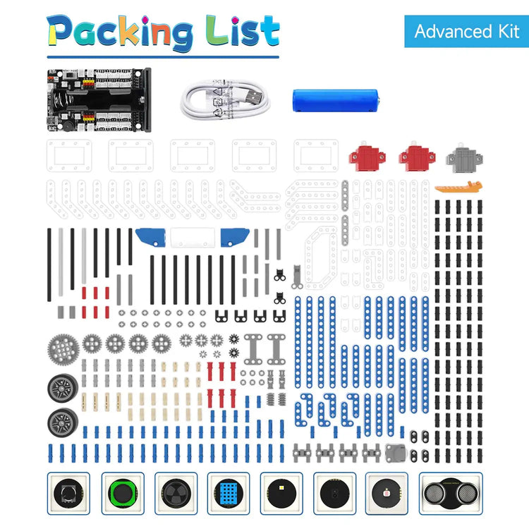 BBC Microbit V2 Robot DIY Electronic Starter Kit for Kids Educational Science Projects STEM Programming with Chargeable Battery