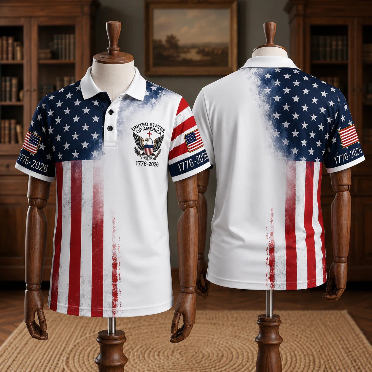 The United We Stand Patriotic Eagle - USA 250Th Anniversary Polo Shirt