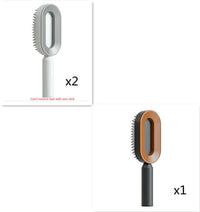 Self Cleaning Hair Brush For Women One-key Cleaning Hair Loss Airbag Massage Scalp Comb Anti-Static | Silver Fox Sales