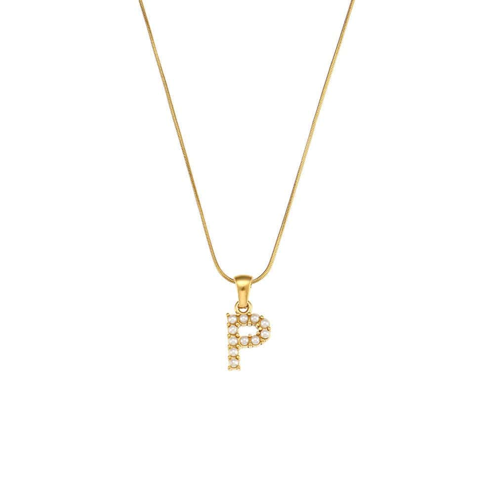 18K Gold-Plated Letter Initial Necklace – Stainless Steel Snake Chain | Silver Fox Sales