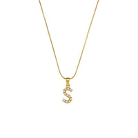 18K Gold-Plated Letter Initial Necklace – Stainless Steel Snake Chain | Silver Fox Sales