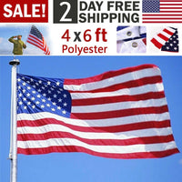 4X6FT Polyester American Flag 120cmX180cm USA Flag Outdoor Yard Decor Stars Brass Grommets | Silver Fox Sales