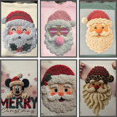 custom DTF heat transfer designs featuring Santa, Mickey Mouse, and festive characters on shirts.