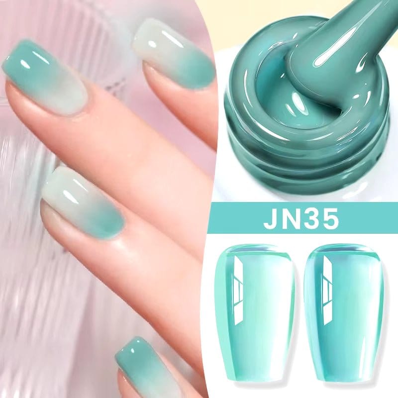 Jelly Nude Gel Nail Polish 10Ml Light Pink Peach Translucent Color UV Light Cure Gel Varnish Nail Art DIY at Home
