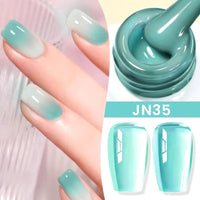 Jelly Nude Gel Nail Polish 10Ml Light Pink Peach Translucent Color UV Light Cure Gel Varnish Nail Art DIY at Home