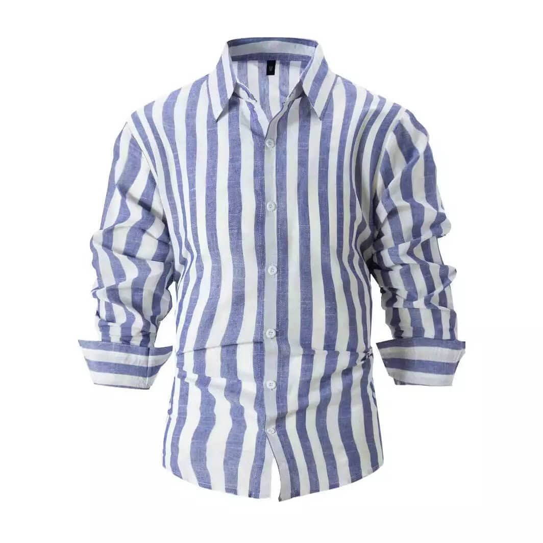 Striped Print Casual Loose Long-sleeved Shirt