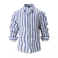 Striped Print Casual Loose Long-sleeved Shirt