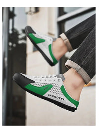 2025 New Men's Casual Slip-Ons breathable comfort in gray and green with anti-slip sole and wear-resistant material.