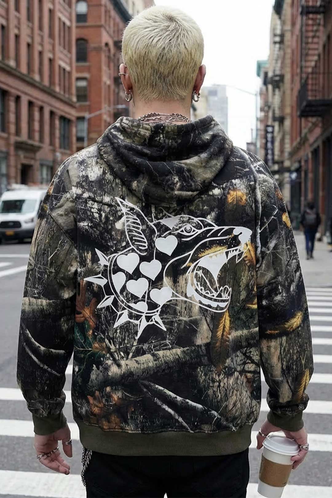 Stealth Heavyweight Oversized Unisex Camo Hoodie | Silver Fox Sales