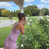 Ruffled Pleated Halterneck Dress Summer Irregular Hem Dresses Party Club Evening Gown Clothing | Silver Fox Sales