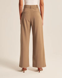 Women's high-waist wide-leg trousers with pockets - view 10
