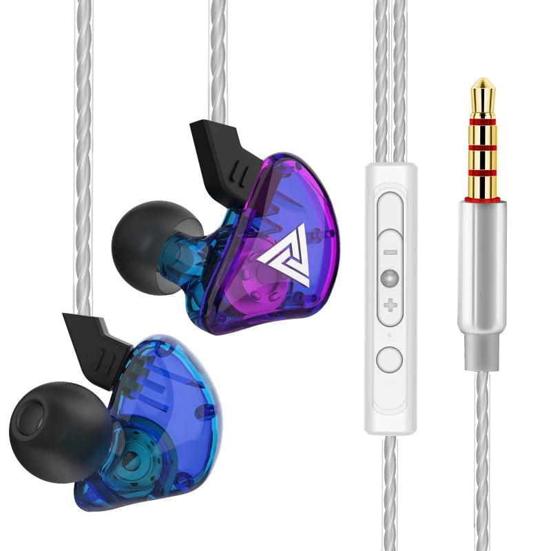 Original QKZ AK6 Copper Driver Hifi Wired Earphone Race Sport Headphone Bass Stereo Headset Music Earbuds 3.5MM in Ear with Mic