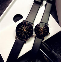 His & Hers Rhinestone Quartz Watch – Leather Strap