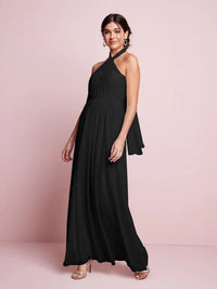 Pleated Solid-Colored Strap Three-Way Dress | Silver Fox Sales