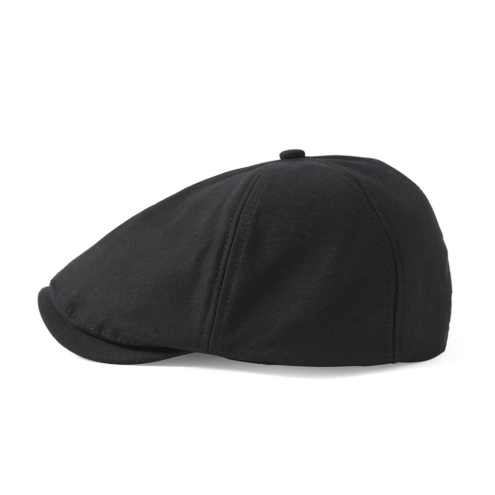 retro beret cap for men and women in black, stylish and comfortable for casual wear.