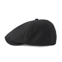 retro beret cap for men and women in black, stylish and comfortable for casual wear.