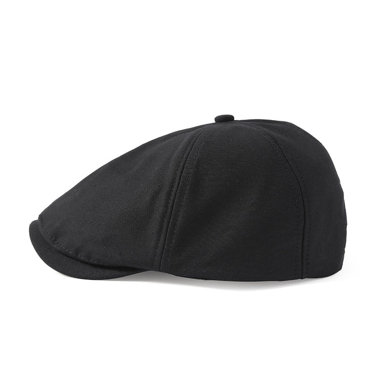 retro beret cap for men and women in black, stylish and comfortable for casual wear.