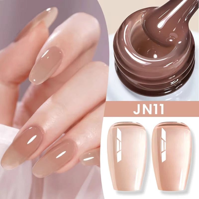 Jelly Nude Gel Nail Polish 10Ml Light Pink Peach Translucent Color UV Light Cure Gel Varnish Nail Art DIY at Home