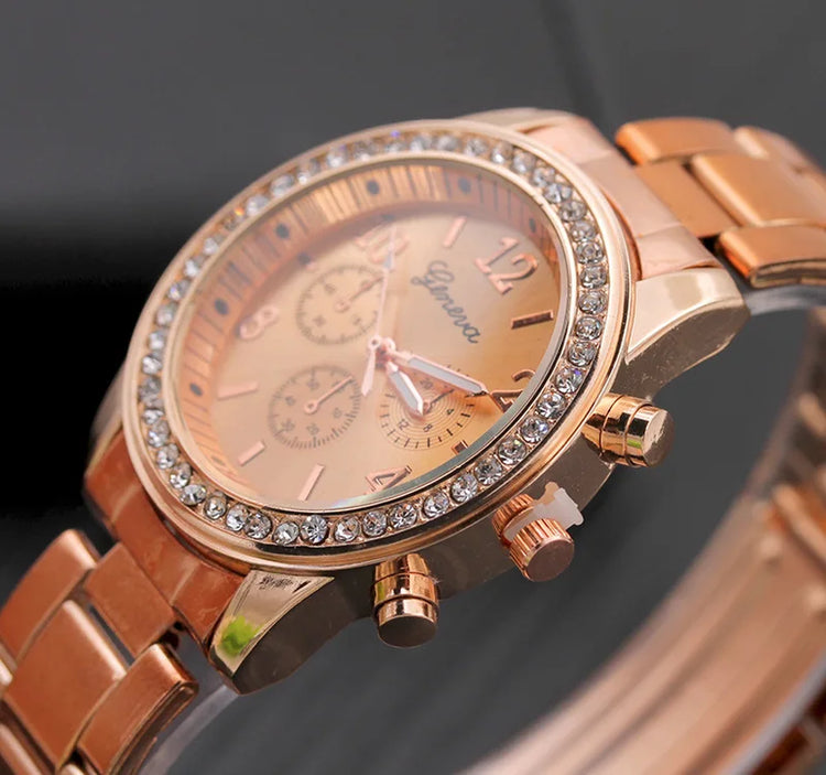 Geneva Luxury Rhinestone Watch Women Classic Watches Fashion Ladies Watch Women&
