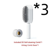 Self Cleaning Hair Brush For Women One-key Cleaning Hair Loss Airbag Massage Scalp Comb Anti-Static | Silver Fox Sales
