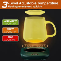 USB Electric Mug Warmer with Auto Shutoff & 3 Heat Settings