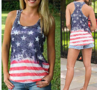 American Flag Print Sleeveless T-shirt | Silver Fox Sales