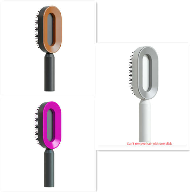 Self Cleaning Hair Brush For Women One-key Cleaning Hair Loss Airbag Massage Scalp Comb Anti-Static | Silver Fox Sales