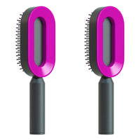 Self Cleaning Hair Brush For Women One-key Cleaning Hair Loss Airbag Massage Scalp Comb Anti-Static | Silver Fox Sales