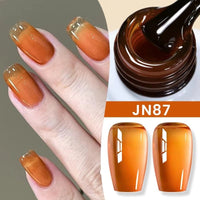 Jelly Nude Gel Nail Polish 10Ml Light Pink Peach Translucent Color UV Light Cure Gel Varnish Nail Art DIY at Home