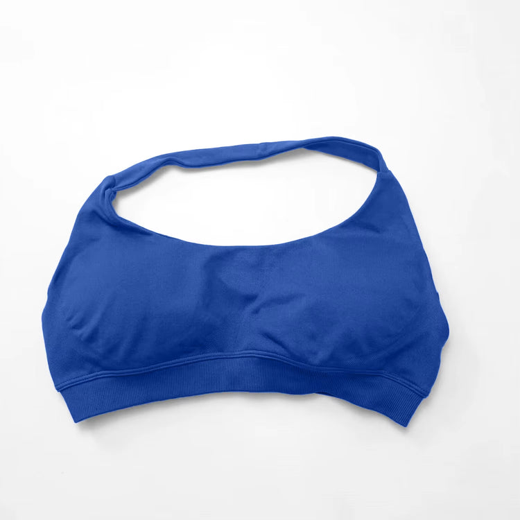 Impact Sports Bra Women Seamless Halter Top High Support Push-Up Open Back Gym Wear Fitness Yoga Workout Underwear