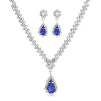 Rhinestone Necklace And Earring Set Of Two Pieces | Silver Fox Sales