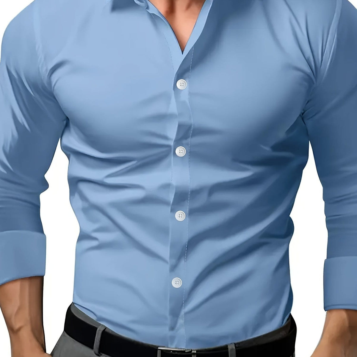 Men's Dark Gray Semi-Sheer Dress Shirt | Silver Fox Sales