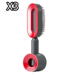 Self Cleaning Hair Brush For Women One-key Cleaning Hair Loss Airbag Massage Scalp Comb Anti-Static | Silver Fox Sales