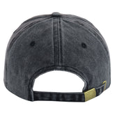 Back view of the 2pcs Fox Embroidered Vintage Washed Baseball Cap, adjustable unisex cotton cap.